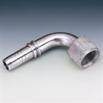 SWAGE FITTING 90° FEM METRIC TO FLAT FACE M14 X 1.5 X 1 / 4"