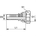 SWAGE FITTING FEM BSPP FLAT FACE 1 / 8" X 1 / 4"