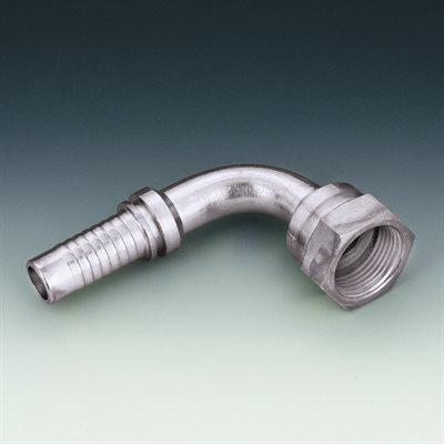 SWAGE FITTING 90° FEM BSPP FLAT FACE 1 / 4" X 1 / 4"