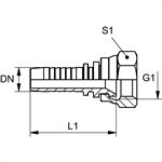 SWAGE FITTING FEM JIS TOYOTA 1 / 8" X 1 / 4"