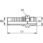 RACCORD MÂLE JIS KOMATSU M16 X 1.5 X 1 / 4"