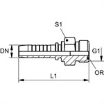 RACCORD MÂLE ORFS 3 / 8" X 1 / 4"