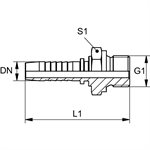 RACCORD MÂLE BSPP PLAT (HIAB) 1 / 4" X 1 / 4"