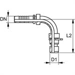 SWAGE FITTING 90° MALE WEO 10MM X 1 / 4"