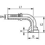 SWAGE FITTING 90° CODE 62 1 / 2" X 1 / 2"