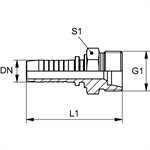 SWAGE FITTING MALE METRIC CONE 60° M30 X 1.5 X 3 / 4"